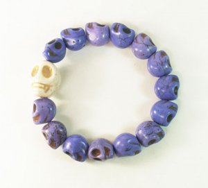 White Purple Turquoise Skulls Chain Bracelet for Men Women ZZ220