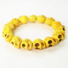 Yellow Turquoise Skulls Chain Bracelet for Men Women ZZ225