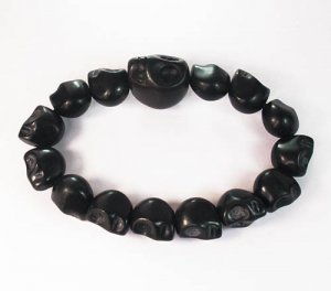 Black Turquoise Skulls Chain Bracelet for Men Women ZZ2145