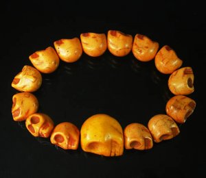 Orange Turquoise Skulls Chain Bracelet for Men Women ZZ2146