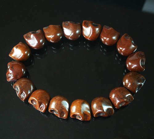 Brown Turquoise Skulls Chain Bracelet for Men Women ZZ2152