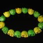 New Twin Color Turquoise Green Yellow Skull Bead Beads Stretch Bracelet for Men Women ZZ2246
