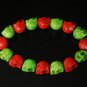 New Twin Color Turquoise Green Red Skull Bead Beads Stretch Bracelet for Men Women ZZ2257