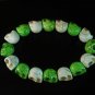 New Twin Color Turquoise Green White Skull Bead Beads Stretch Bracelet for Men Women ZZ2270