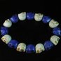 New Twin Color Turquoise Purple White Skull Bead Beads Stretch Bracelet for Men Women ZZ2273