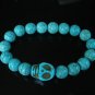 Turquoise Baby Blue Skull Bead Baby Blue Veins Ball Beads Stretch Bracelet for Men Women ZZ226