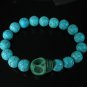 Beautiful Turquoise Green Skull Bead Baby Blue Veins Ball Beads Stretch Bracelet for Men Women ZZ228