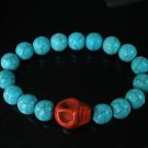 Beautiful Turquoise Red Skull Bead Baby Blue Veins Ball Beads Stretch Bracelet for Men Women ZZ229