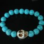 Beautiful Turquoise White Skull Bead Baby Blue Veins Ball Beads Stretch Bracelet for Men Women ZZ230