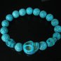 Turquoise Baby Blue Skull Bead Baby Blue Veins Ball Beads Stretch Bracelet for Men Women ZZ234