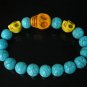 Turquoise Orange Yellow Skull Bead Baby Blue Veins Ball Beads Stretch Bracelet for Men Women ZZ236