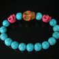 Turquoise Orange Hot Pink Skull Bead Baby Blue Veins Ball Beads Stretch Bracelet for Men Women ZZ237
