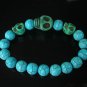 Turquoise Green Skull Bead Baby Blue Veins Ball Beads Stretch Bracelet for Men Women ZZ239