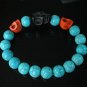 Turquoise Red Black Skull Bead Baby Blue Veins Ball Beads Stretch Bracelet for Men Women ZZ240