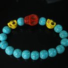 Turquoise Red Yellow Skull Bead Baby Blue Veins Ball Beads Stretch Bracelet for Men Women ZZ241