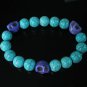 Turquoise Purple Skull Bead Baby Blue Veins Ball Beads Stretch Bracelet for Men Women ZZ251