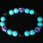 Turquoise Black Purple Skull Beads Baby Blue Veins Ball Beads Stretch Bracelet for Men Women ZZ263