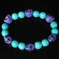 Turquoise Purple Skull Beads Baby Blue Veins Ball Beads Stretch Bracelet for Men Women ZZ272