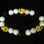 Turquoise Black Yellow Skull Beads White Veins Ball Beads Stretch Bracelet for Men Women ZZ285