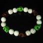 Turquoise Brown Green Skull Beads White Veins Ball Beads Stretch Bracelet for Men Women ZZ286