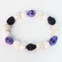 Turquoise Purple Black Skull Beads White Veins Ball Beads Stretch Bracelet for Men Women ZZ289