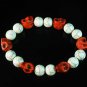 Turquoise Colorful Red Skull Beads White Veins Ball Beads Stretch Bracelet ZZ297