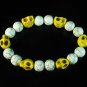 Turquoise Colorful Yellow Skull Beads White Veins Ball Beads Stretch Bracelet ZZ298