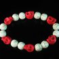 Turquoise Colorful Red Purple Skull Beads White Veins Ball Beads Stretch Bracelet ZZ299