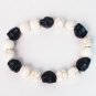 Turquoise Colorful Black Skull Beads White Veins Ball Beads Stretch Bracelet ZZ2101