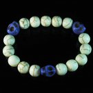 Turquoise Colorful Purple Skull Beads White Veins Ball Beads Stretch Bracelet ZZ2107