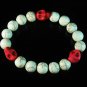 Turquoise Colorful Red Skull Beads White Veins Ball Beads Stretch Bracelet ZZ2109