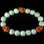 Turquoise Colorful Orange Skull Beads White Veins Ball Beads Stretch Bracelet ZZ2111