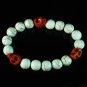 Turquoise Colorful Red Skull Beads White Veins Ball Beads Stretch Bracelet ZZ2114