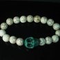 Turquoise Colorful Green Skull Beads White Veins Ball Beads Stretch Bracelet ZZ2128