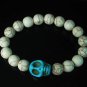 Turquoise Colorful Baby Blue Skull Beads White Veins Ball Beads Stretch Bracelet ZZ2132