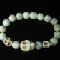 Turquoise Colorful White Skull Beads White Veins Ball Beads Stretch Bracelet ZZ2138