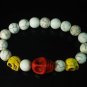 Turquoise Colorful Red Yellow Skull Beads White Veins Ball Beads Stretch Bracelet ZZ2143