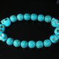 Turquoise Colorful Blue Skull Beads Blue Veins Ball Beads Stretch Bracelet ZZ2173