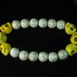 Turquoise Colorful Yellow Skull Beads White Veins Ball Beads Stretch Bracelet ZZ2174