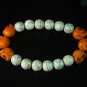 Turquoise Colorful Orange Skull Beads White Veins Ball Beads Stretch Bracelet ZZ2189