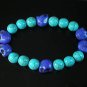 Turquoise Colorful Purple Skull Beads Blue Veins Ball Beads Stretch Bracelet ZZ2190