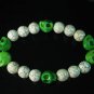 Turquoise Colorful Green Skull Beads White Veins Ball Beads Stretch Bracelet ZZ2197
