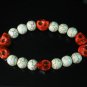 Turquoise Colorful Red Skull Beads White Veins Ball Beads Stretch Bracelet ZZ2199