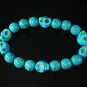 Turquoise Colorful Blue Skull Beads Blue Veins Ball Beads Stretch Bracelet ZZ2202