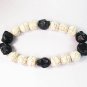 Turquoise Colorful Black Skull Beads White Veins Ball Beads Stretch Bracelet for Men Women ZZ2208