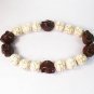 Turquoise Colorful Brown Skull Beads White Veins Ball Beads Stretch Bracelet ZZ2209