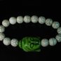 Turquoise Green Buddha Bead White Veins Ball Beads Stretch Bracelet ZZ2225
