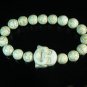 Turquoise White Smile Buddha Bead White Veins Ball Beads Stretch Bracelet ZZ2339