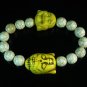 Turquoise Yellow Buddha Bead White Veins Ball Beads Stretch Bracelet ZZ2349