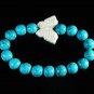 Turquoise White Butterfly Baby Blue Veins Ball Beads Stretch Bracelet ZZ2422